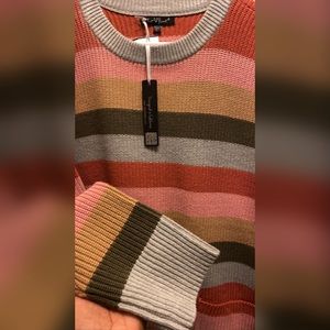 Velvet heart striped sweater w/pockets (size L)